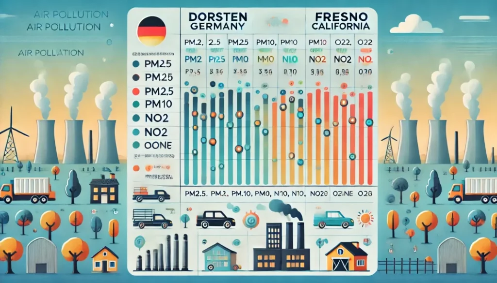 Dorsten vs Fresno Pollution